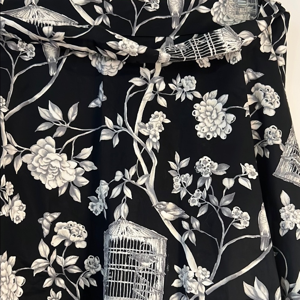 Talbots Black and White A-Line Skirt with Tie Front - Picture 2 of 7